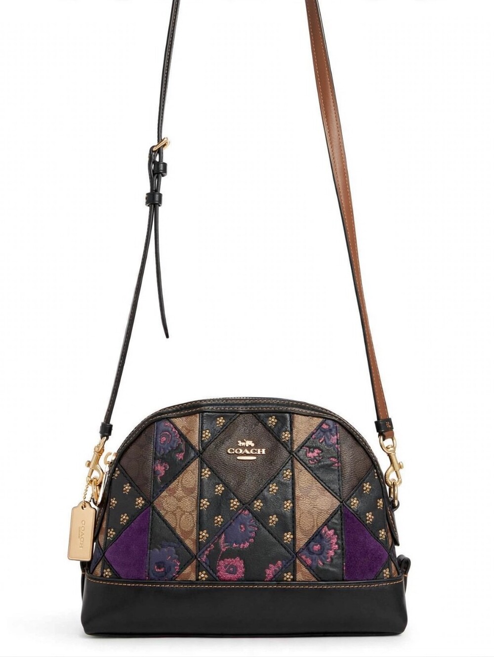 Coach F76672 Dome Crossbody Signature Patchwork Black Multi Y2K Clean In/out